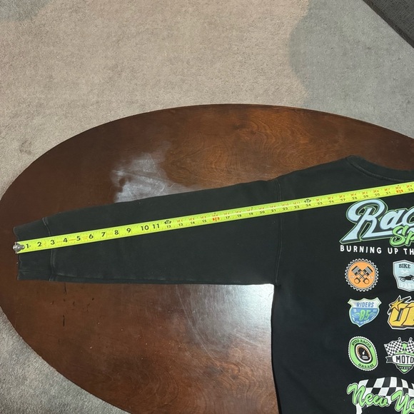 Vtg 2001 Motorcycle Racing Sweatshirt Forever 21 Black 2-Sided Men’s L Racer HTF - Picture 9 of 14